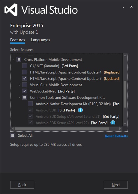 Reisekosten App Frontend - Visual Studio Tools for Apache Cordova